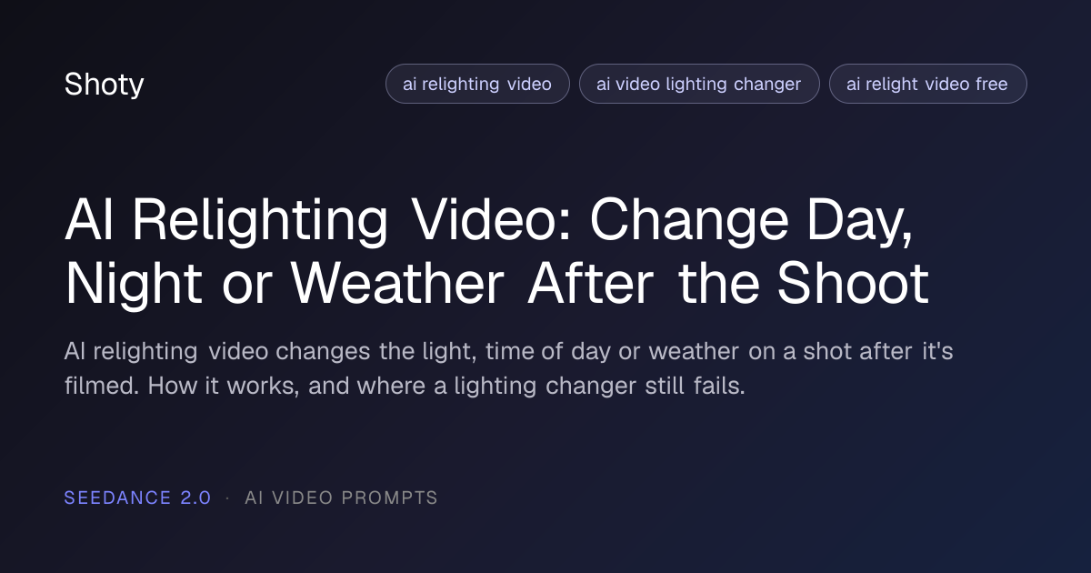 AI Relighting Video: Change Day, Night or Weather After the Shoot | Shoty